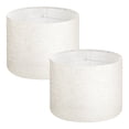 thumbnail image 1 of KFFKFF Set of 2 Drum Lamp Shades, 13-inch Top and Bottom Diameter x 10-inch Height, Medium Linen Lampshades for Table, Floor, and Pendant Lamps, Simple Assembly Required (Light Linen), 1 of 10