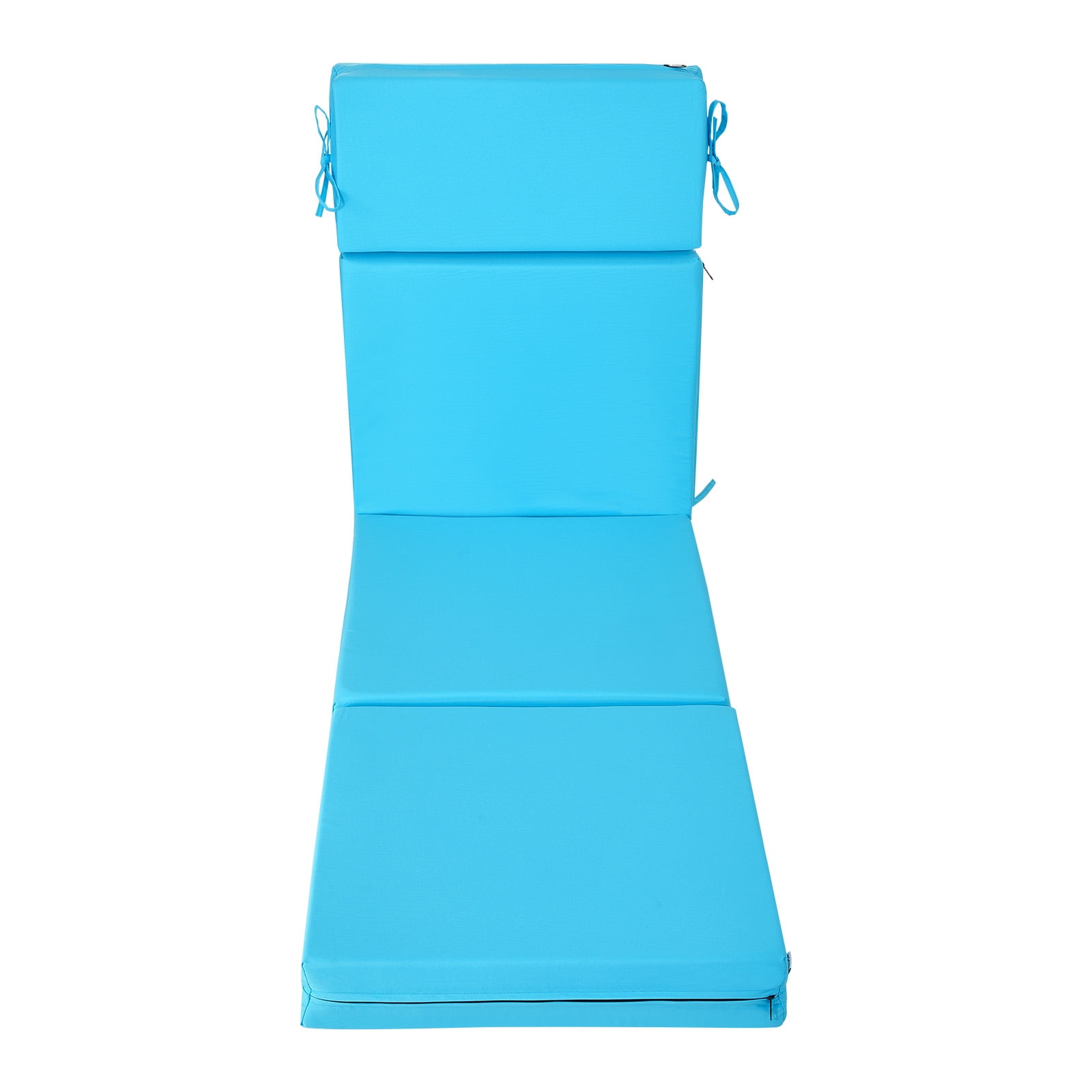 KFFKFF Set of 2 Outdoor Chaise Lounge Cushions, 72 x 21 x 4 in, Waterproof and Fade-Resistant Sun Lounger Pads with Ties, Comfortable Patio Chair Cushions for Poolside or Deck, Teal Color