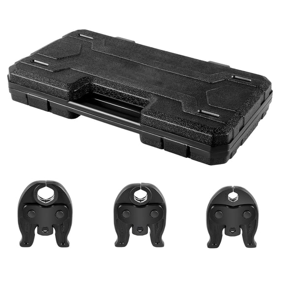 KFFKFF Set of 3 Compact Press Jaws for Copper Pipe Connections, Sizes 1/2", 3/4", and 1", Compatible with 24KN Press Tools - Comes with a Convenient Carrying Case