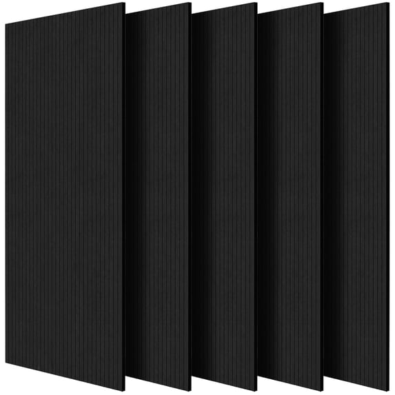 KFFKFF Set of 5 Sound Absorbing Panels, Adhesive Backed, Dimensions 47.2 x 23.6 x 0.4 inches, Foam Panels for Noise Reduction, Composed of Dense Polyester Fiber, Suitable for House, Recording Studio