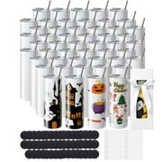 KFFKFF Set of 50 Sublimation Tumblers, 20oz Slim Straight Design, Blank Stainless Steel Sublimation Tumblers, Double-Walled Stainless Steel Tumbler for Heat Transfer Personalized Presents