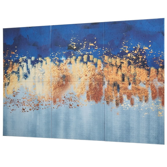 KFFKFF Set of 6 Artistic Acoustic Panels, Dimensions 70.87 x 47.24 x 0.4 inch, Wall-Mounted Soundproof Tiles, Stick-On Decorative Noise Reduction Boards for Household, Workspace, Recording Studio