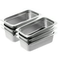 thumbnail image 1 of KFFKFF Set of 6 Hotel Pans, 1/3 Size with Anti-Jam Feature, 0.8mm Stainless Steel Construction, 4-Inch Depth for Commercial Table Use, Suitable for Catering and Food Storage,, 1 of 9