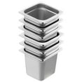 thumbnail image 1 of KFFKFF Set of 6 Hotel Pans, 1/6 Size with Anti-Jam Feature, 0.8mm Durable Stainless Steel, 6-Inch Depth for Commercial Table Use, Ideal for Catering and Food Storage, 1 of 9
