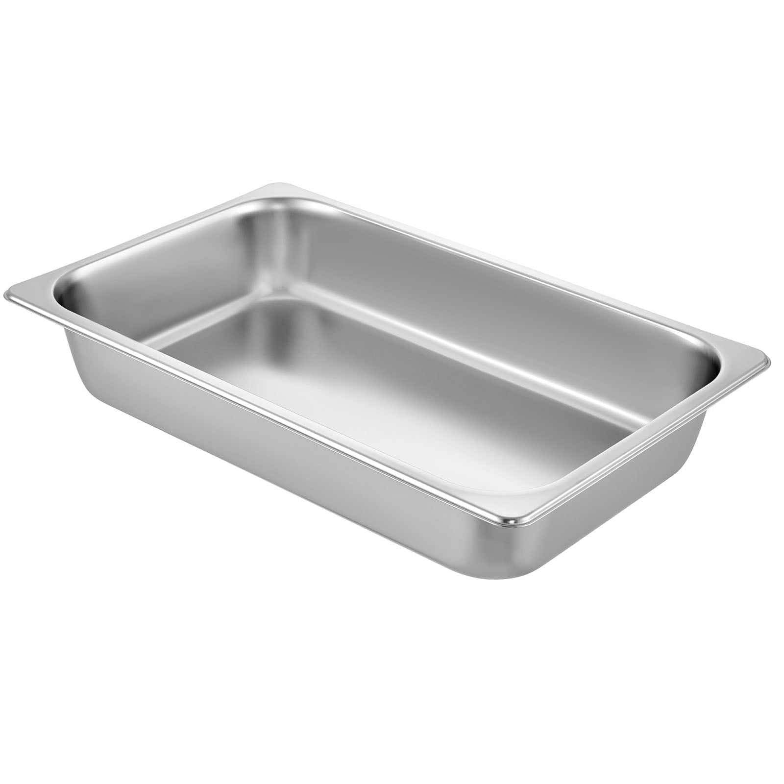 KFFKFF Set of 6 Steam Table Pans, Measuring 20.9 x 12.8 x 3.9 Inches, Full Size 13L Deep Food Storage Stainless Steel Oven Tray, Hotel Pans with Anti-Jam Feature, Ideal for Steam Table Food