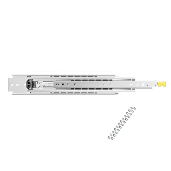 KFFKFF Set of Two Drawer Rails, Sizes Ranging from 18 to 60 inches, Capable of Supporting up to 500 lbs, Equipped with Locking Mechanism and Ball Bearings, Side Mount Installation