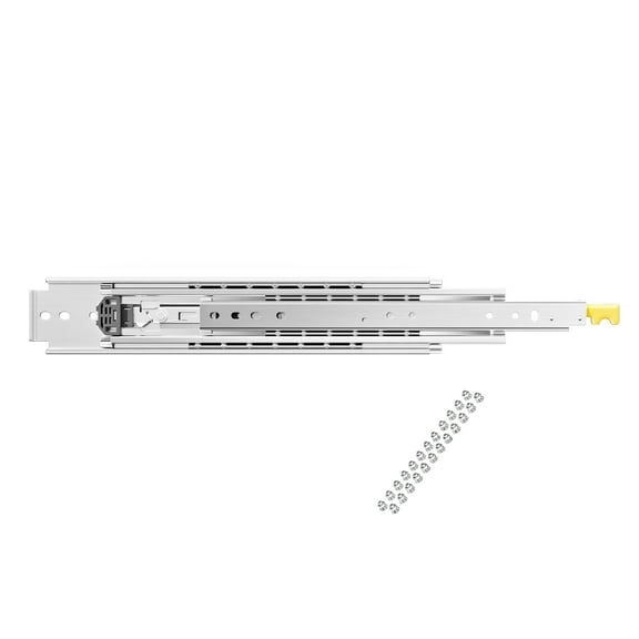 KFFKFF Set of Two Drawer Slides, Available in Sizes from 16 to 60 Inches, 500 lbs Load Capacity, Lockable Ball Bearing Side-Mounted Rails
