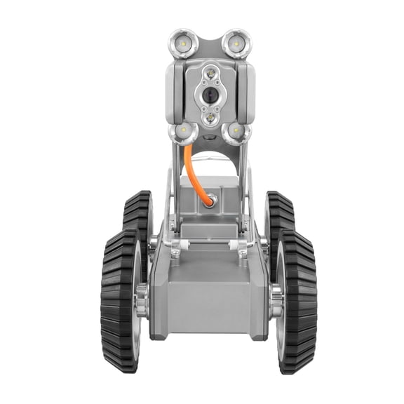 KFFKFF Sewer Pipe Inspection Robot, 394FT Pipeline Detection Crawling Robot with 2MP Front/Rear Cameras & Touchscreen Tablet, IP68 Plumbing Camera with Lights & Distance Counter for Industrial Use