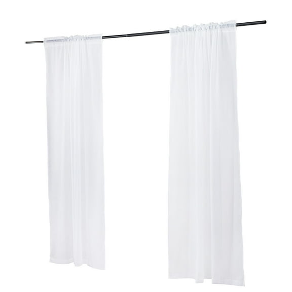 KFFKFF Sheer Curtains, 84 inches Length, Set of 2 Panels in White, Each Measuring 42" W x 84" L, Dual Rod Pocket Design, Made from 100% Polyester for Bedrooms, Living Rooms, Balconies, and Yards
