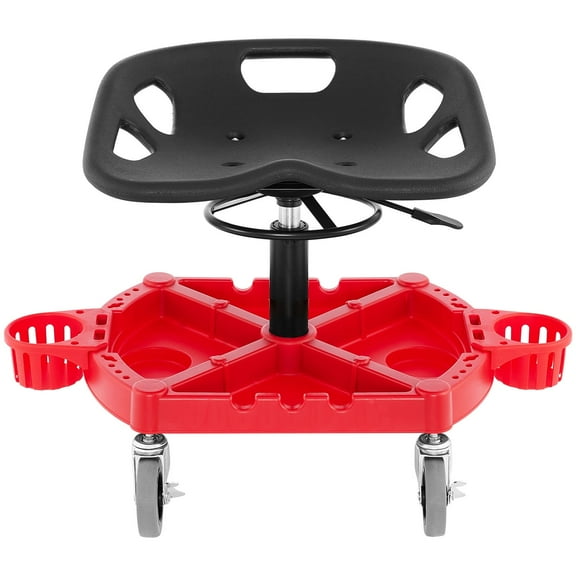 KFFKFF Shop Stool, 300 lb Rolling Garage Bench, 18" to 23" Adjustable Height Mobile Rolling Gear Seat, Round Pallet Garage Pneumatic Bench, All-Terrain 4" Casters with Two Brake Mechanical Seats