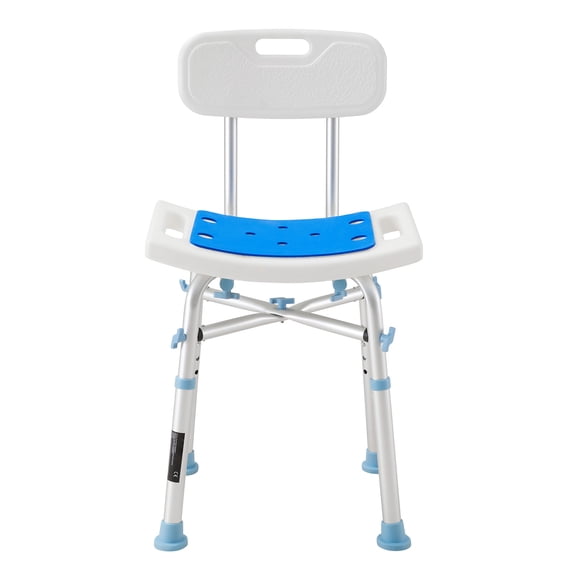 KFFKFF Shower Chair with Backrest, 500LBS Capacity Sturdy Bath Seat for Showers or Tubs, Adjustable 3-Level Height Bathroom Chair for Seniors, Disabled, or Injured