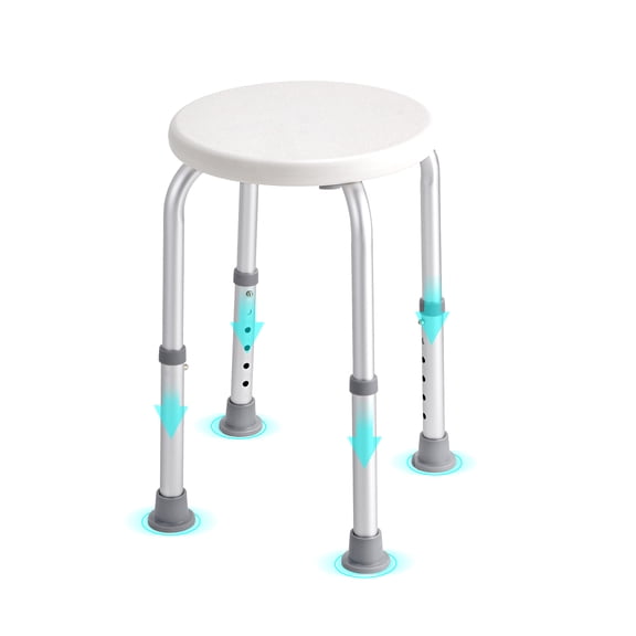 KFFKFF Shower Chair Bathtub Stool Seat, Height-Adjustable Bath Stool,With Anti-Slip Rubber ,Secure Bathtub Chair for Seniors, Disabled, Handicapped, Supports up to 300 lbs