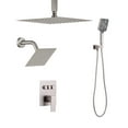 thumbnail image 1 of KFFKFF Shower Faucet Set, 12" Ceiling Rainfall Head, 6" Wall-Mounted Head, 4-in-1 Handheld Spray, Rotatable Dual Rain System, 1 of 9