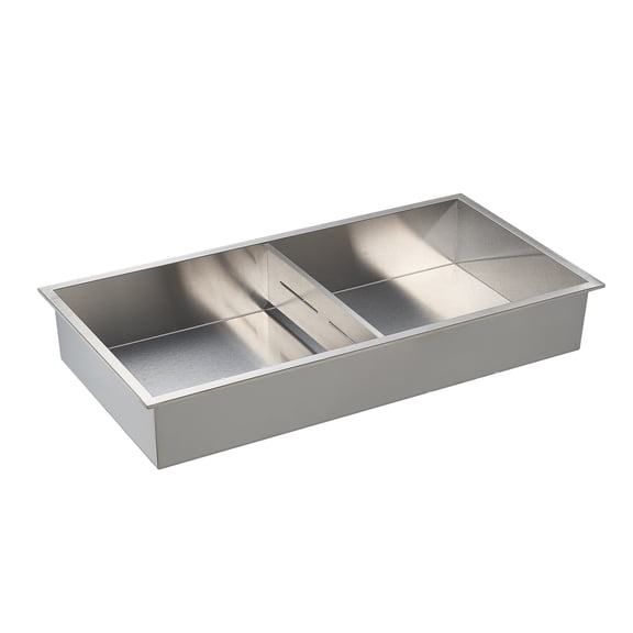 KFFKFF Shower Niche, 13 x 25 x 4 inch Recessed Wall Shelf with Dual Layers, Hollow Divider, Durable Stainless Steel Waterproof Storage Organizer, Silver Finish for Bathroom