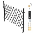 thumbnail image 1 of KFFKFF Single Folding Security Gate, Lockable Scissor Gate with Swivel Casters, Steel Retractable Gate for Entry, Garage, Warehouse, and Pool, 66.93 x 51.57 in (W x H), 1 of 9