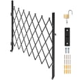 thumbnail image 1 of KFFKFF Single Folding Security Gate, Lockable Scissor Gate with Swivel Casters, Steel Retractable Gate for Entryways, Garages, Warehouses, and Pools, 70.87 x 63.39 in (W x H), 1 of 9