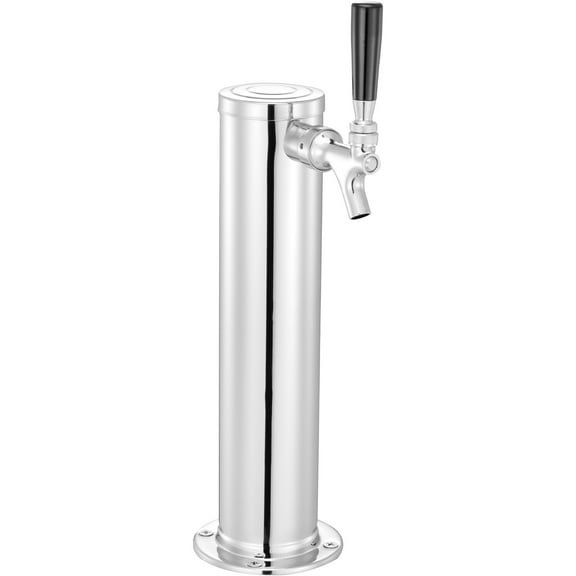 KFFKFF Single Tap Conversion Kit for Kegerators, Includes Stainless Steel Beer Tower, Dual Gauge CGA320 Regulator, D-System Keg Coupler, and Self-Closing Spring - Ideal for Home Bars and Parties