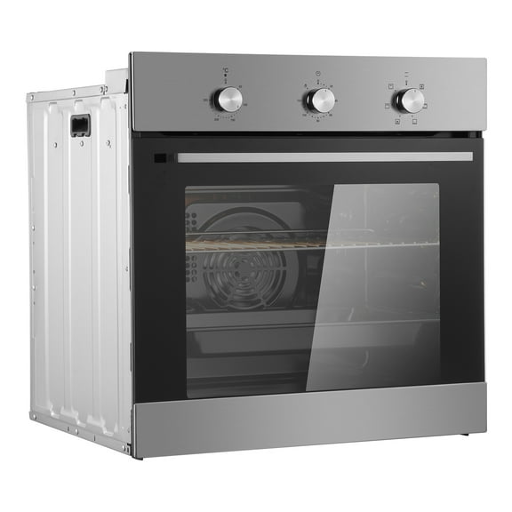 KFFKFF Single Wall Oven, 24" Electric Oven for Built-in Installation, Features 6 Cooking Modes, 2.68 Cu.Ft Capacity, Includes Timer, 2000W Power, Comes with Baking Rack and Tray, Ideal for Kitchen