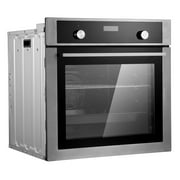 KFFKFF Single Wall Oven, 24 Electric Oven for Built-in Installation, Offers 9 Cooking Modes, 2.68 Cu.Ft Capacity, Includes Timer, 2800W Power, with Baking Rack and Tray, Ideal for Any Kitchen