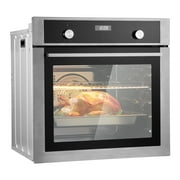 KFFKFF Single Wall Oven, 24 Electric Oven for Built-in Installation, Offers 9 Cooking Modes, 2.68 Cu.Ft Capacity, Includes Timer, 2800W Power