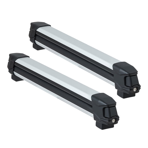 KFFKFF Ski & Snowboard Roof Rack, Holds 6 Pairs of Skis or 4 Snowboards,2 Aluminum Universal Car Roof Racks with Lock & Rubber Padding, Suitable for Fishing Rods, Compatible with Most Slotted Crossb