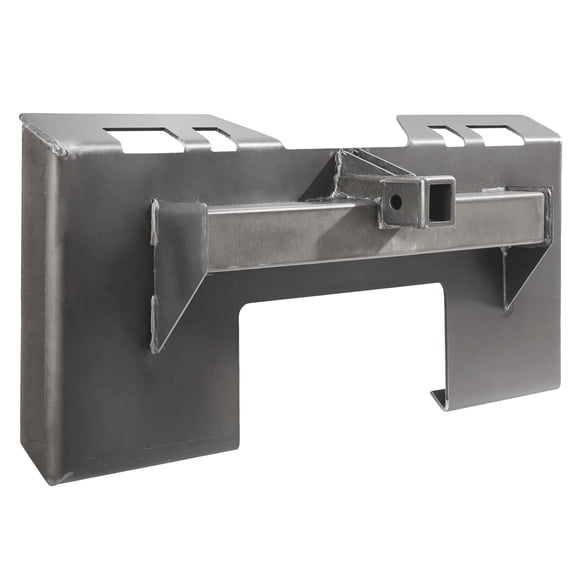 KFFKFF Skid Steer Attachment Plate, 1/4" Thick Mount Plate with 2.28" Hitch Receiver, Quick Attach Loader Plate, Compatible with Various Steer Models and Tractors