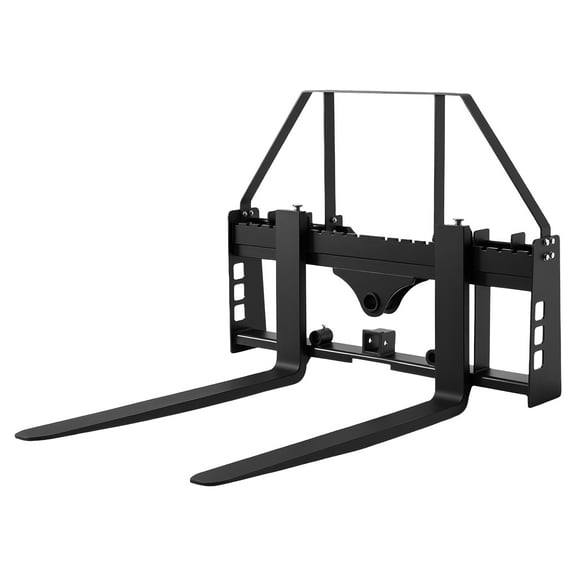 KFFKFF Skid Steer Pallet Forks, 4000 lbs Capacity, Fork Frame Attachment with 48-inch Forklift Blades, 2-inch Hitch Receiver & Spear Sleeves, Compatible with Skid Steers and Tractors
