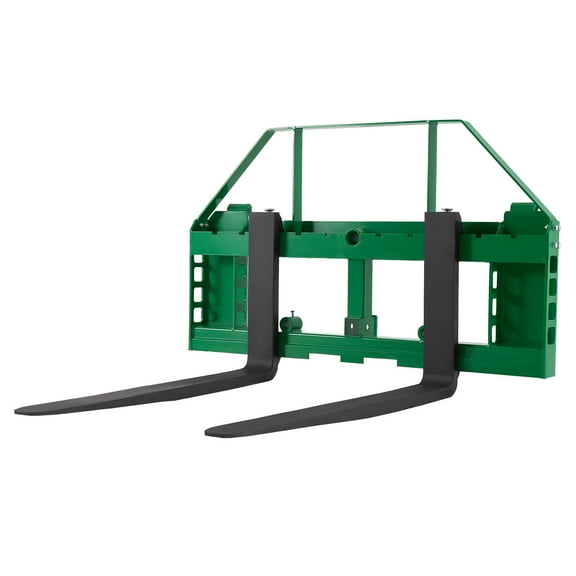 KFFKFF Skid Steer Pallet Forks, 4000 lbs Load Capacity, Frame Attachment with 36-inch Forklift Blades, 2-inch Hitch Receiver & Spear Sleeves, Compatible with JD Tractors