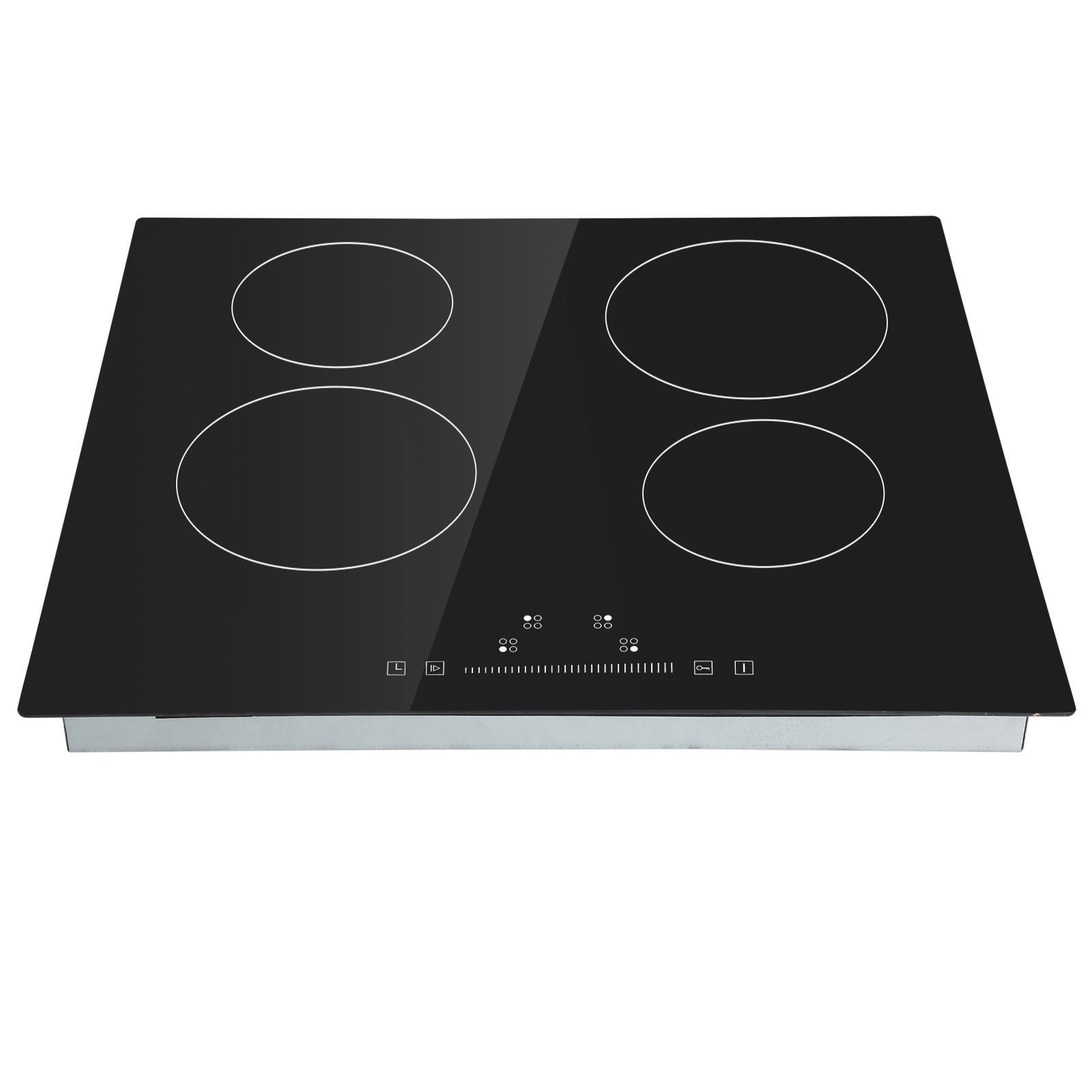 KFFKFF Sleek Electric Stove Top, Size: 23.2x20.5", Includes 4 Burners, 220-240V 60Hz, Ceramic Top with Touch Control, Built-in Timer & Child Lock, 9 Heat Levels for Diverse Cooking Requirements