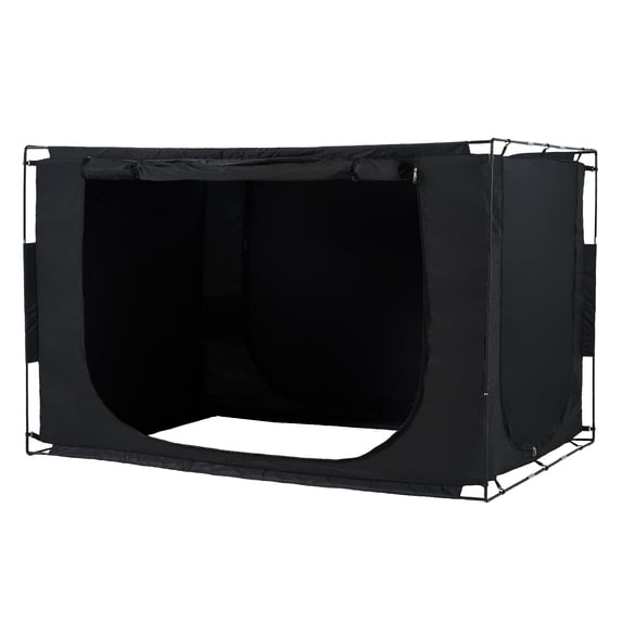 KFFKFF Sleep Canopy, Soft Pongee Material, Triple-Entry Privacy Pod with Durable 0.37 in Fiber Framework, Offers Substantial Light Reduction for Restful Sleep