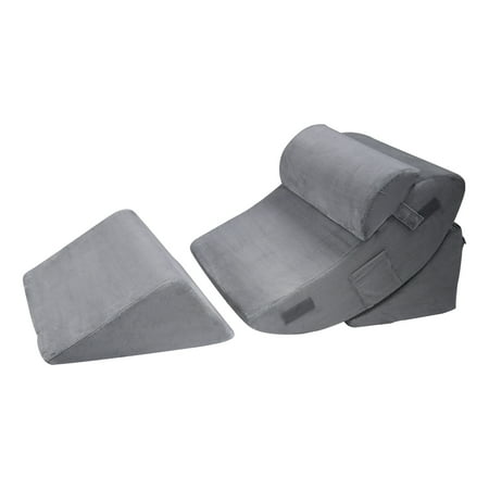 KFFKFF Sleep-Enhancing Pillow, Set of 4 Adjustable Therapeutic Bed Wedges, Aids Leg, Neck, Shoulder Support, Post-Operative Comfort Pillow for Back Discomfort, Digestive Issues, Snoring Mitigation