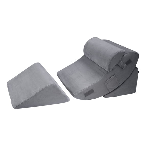 KFFKFF Sleep-Enhancing Pillow, Set of 4 Adjustable Therapeutic Bed Wedges, Aids Leg, Neck, Shoulder Support, Post-Operative Comfort Pillow for Back Discomfort, Digestive Issues, Snoring Mitigation