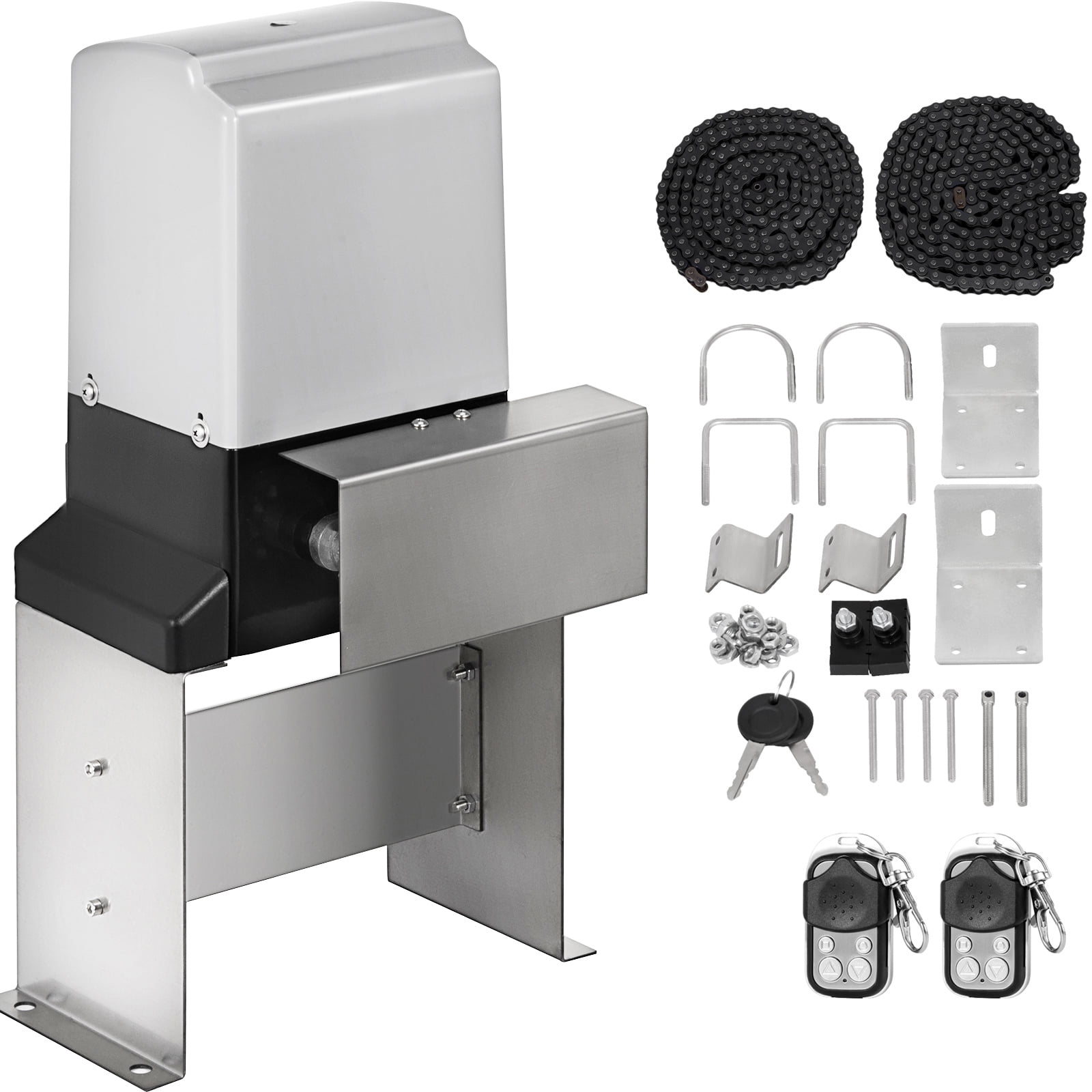 KFFKFF AC600 Sliding Gate Opener, 1400 lbs Capacity, 2 Remotes, 43 ft/min Speed, Electric Gate Operator Hardware Kit for Security
