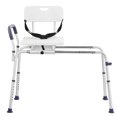 thumbnail image 1 of KFFKFF Sliding Tub Transfer Bench, Adjustable Height Bathtub Chair with Cut-Out Seat, Reversible Backrest & Safety Strap, Non-Slip Shower Seat for Seniors with Disabilities, 400LBS Capacity, 1 of 9