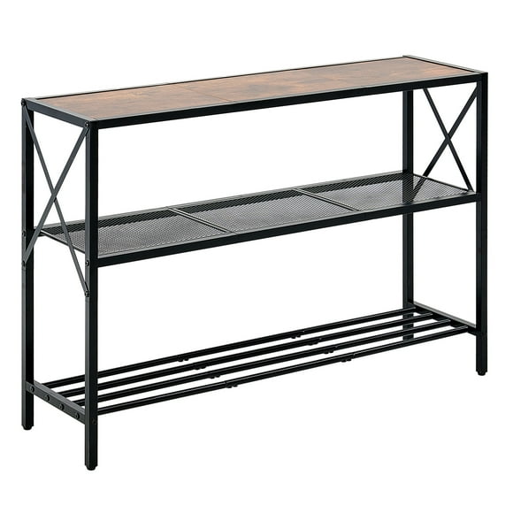 KFFKFF Slimline Console Sofa Stand, 41.7 inches Couch-Back Table, Triple-Layered Long Foyer Table and Slender Corridor Table, Thin Sofa Table with Metallic Structure, Suitable for Foyer, Corridor