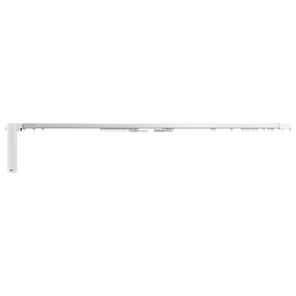 KFFKFF Smart Motorized Curtain Track, Adjustable 71-118 inch Length, Electric Rod with Remote Control, Ceiling and Wall Mount, Automated Curtain System Compatible with Alexa, Google Home, App Control
