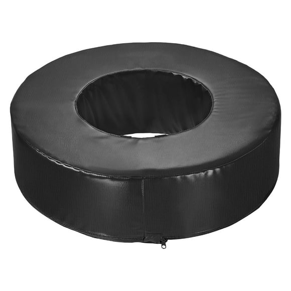KFFKFF Soccer Training Wheel, Soccer Training Dummy, Resilient PVC and Dense Sponge Tackle Circle, Training Gear with Harnesses, for Blocking, Striking Drills and Rehearsal, Black, Single Unit