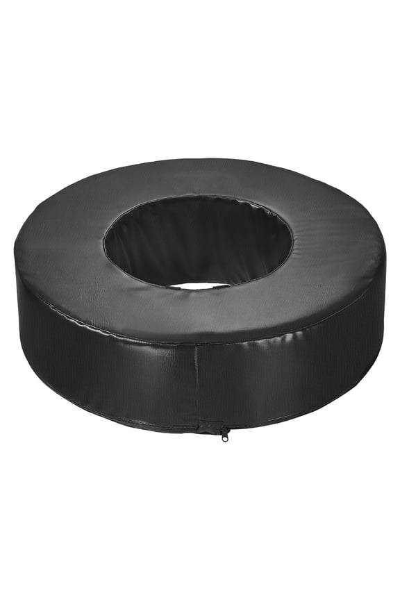 Soccer Training Wheel, Soccer Training Dummy, Resilient PVC and Dense Sponge Tackle Circle, Training Gear with Harnesses, for Blocking, Striking Drills and Rehearsal, Black, Single Unit