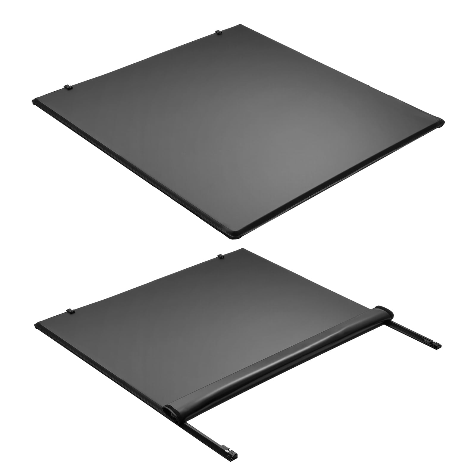 KFFKFF Soft Roll-Up Truck Bed Cover, Compatible with 2014-2018 Chevy Silverado/GMC Sierra 1500 (2019 LD/Limited), Fits 5.8 ft (5 ft 9 in/69 in) Bed, Durable PVC Cover with Aluminum Support Bars