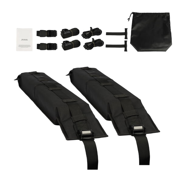 KFFKFF Soft Roof Rack Pads, 31.5" Universal Car Roof Rack Pad, 176 lbs Load Capacity Carrier with 4 Tie-Down Straps, 2 Quick Loop Straps & Storage Bag for Kayak, SUP, Canoe, Snowboard, Paddle Board