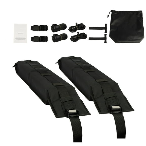 KFFKFF Soft Roof Rack Pads, 31.5" Universal Car Roof Rack Pad, 176 lbs Load Capacity Carrier with 4 Tie-Down Straps, 2 Quick Loop Straps & Storage Bag for Kayak, SUP, Canoe, Snowboard, Paddle Board