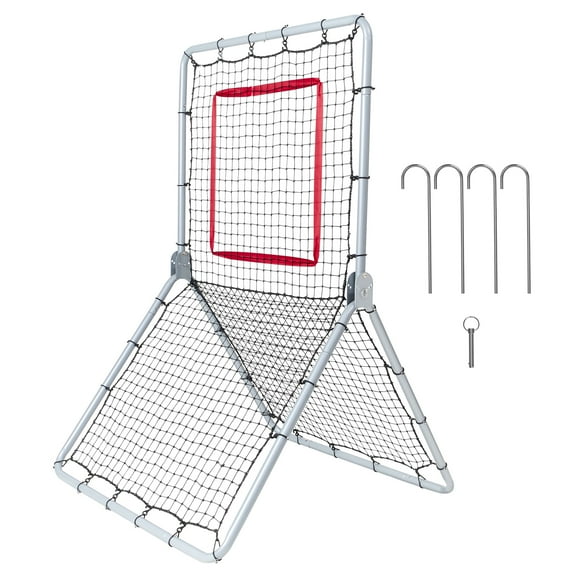 KFFKFF Softball and Baseball Rebound Net, 3.5 x 6 ft, Ideal for Fielding and Throwing Drills, Adjustable Pitchback Trainer with 5 Position Settings
