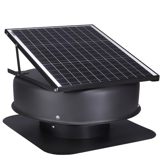 KFFKFF Solar-Powered Attic Ventilation Fan, 42W, 2800 CFM High Airflow, Quiet Operation, Weather-Resistant Design with 110V Smart Adapter, Suitable for Homes, Greenhouses, Garages, Workshops, and RVs