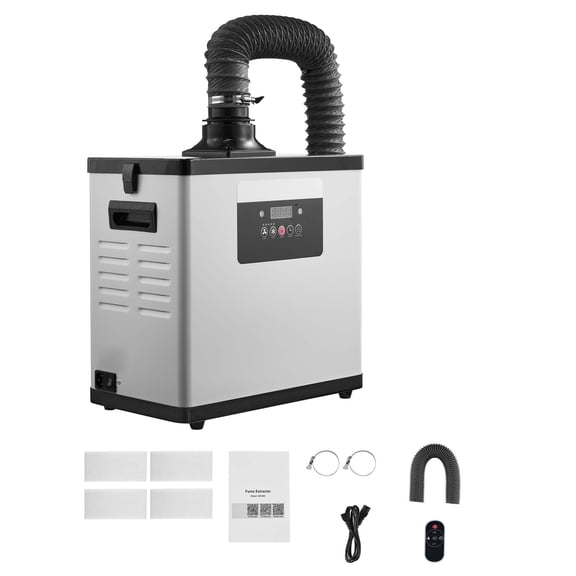 KFFKFF Solder Fume Extractor with 3-Stage Filtration, 510 m/h High Suction, 10-Speed Adjustable Smoke Absorber with Remote Control for Laser Engraving and 3D Printing