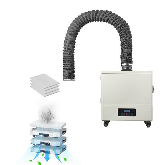 KFFKFF Solder Smoke Remover, 459 m/h Powerful Suction Welding Smoke Cleaner with 280W Brushless Motor, Quadruple Filtration, 10-Speed & Remote Control Air Purifier for Soldering, Engraving