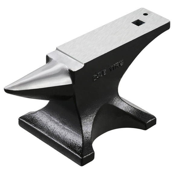 KFFKFF Solo Horn Anvil, 25lbs Forged Steel Anvil, Superior Durability Circular Horn Anvil for Blacksmiths, Featuring Secure Base, Metal Crafting Instrument for Metal Curving, Molding, Twirling