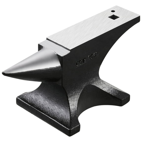 KFFKFF Solo Horn Anvil, 55lbs Forged Steel Anvil, Superior Durability Robust Round Horn Anvil for Blacksmiths, Featuring Spacious Work Surface and Steady Base, Metal Crafting Tool for Metal Bending