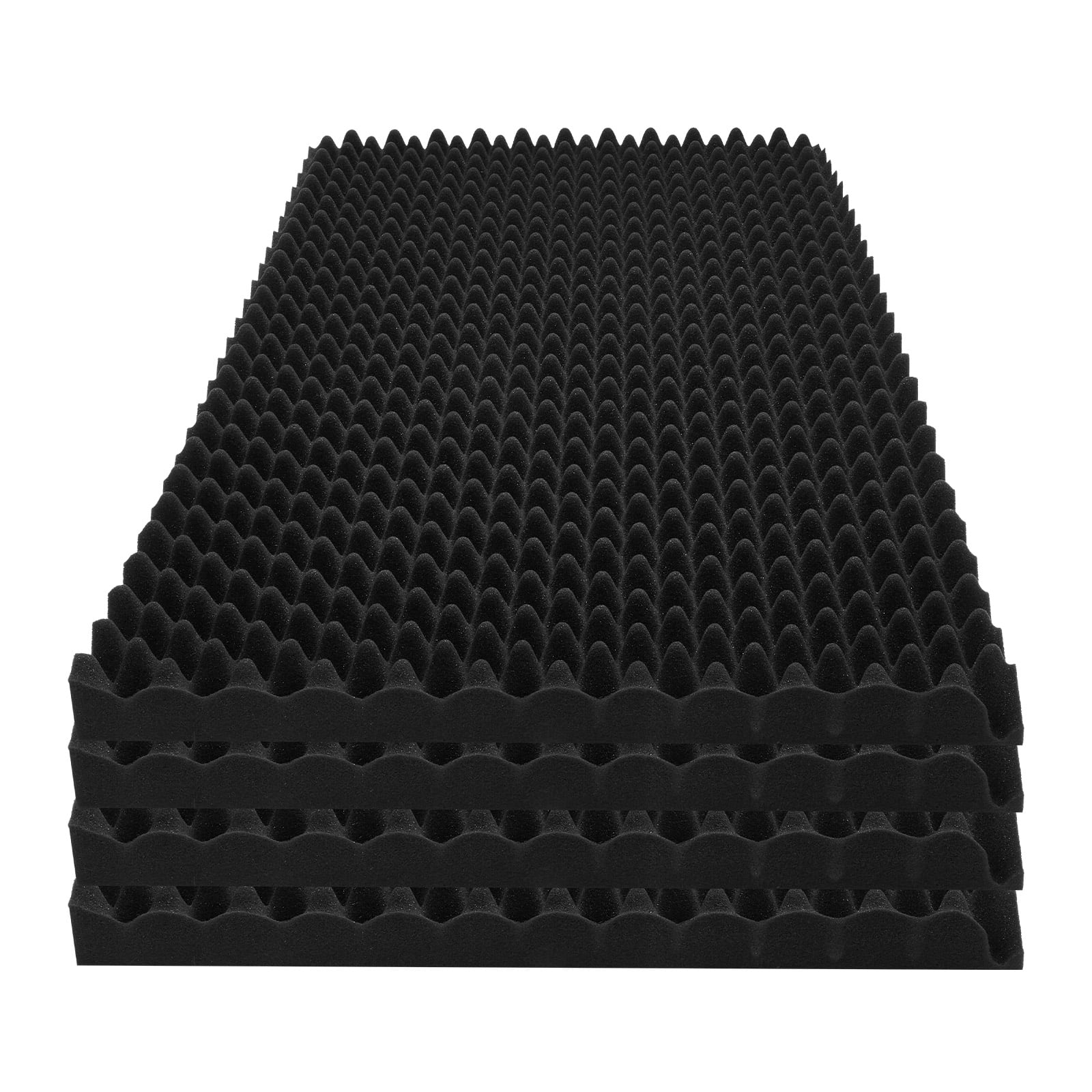 KFFKFF Sound Absorbing Foam Tiles, Set of 4, Dimensions 48 x 24 x 2 inches, Egg Crate Patterned Noise Reduction Wall Tiles, Flame-Retardant Acoustic Tiles, Sound Insulation Panels