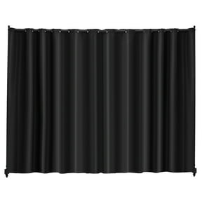 KFFKFF Space Partition, Mobile Panel Separator with Casters Curtain Stand, Independent Privacy Shield for Workspace, Sleeping Area, Meal Space, Learning Zone, Ebony