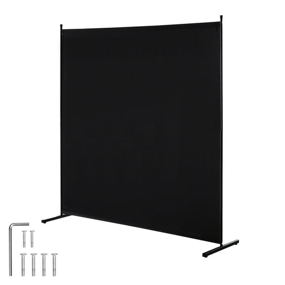 KFFKFF Space Partition, One-Panel Privacy Barrier, 6FT Indoor Privacy Shield, Segregation Screen for Spaces, Standalone Partition Panel for Workspace, Sleeping Area, Black